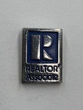 Silver & Blue Colored Rectangular Shaped REALTOR Associate Lapel Hat Pin