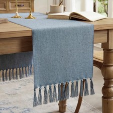 Linen Style Rustic Table Runner, Farmhouse Cotton Linen Table Runner, Boho 