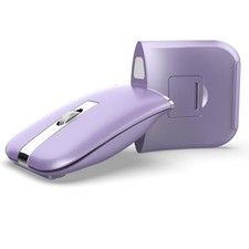 Foldable Bluetooth Travel Mouse Wireless 2.4G Arc Rechargeable 360  Rotating Pur