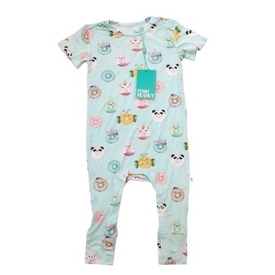 Posh Peanut Bamboo Sleeper Snap Close Animal Donuts Toddler 2T One Piece PJs NWT