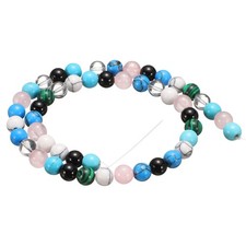100pcs Mixing Color Natural Stone Beads 6mm Round Loose Bead