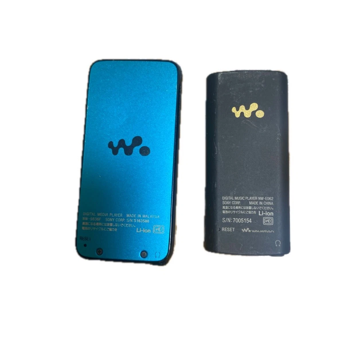 Lot de 2 lecteurs audio numériques Sony Walkman série S bleu noir testés d'oc...