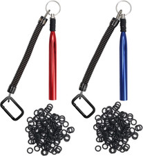 2 Pack Wacky Rig Tools and 200 PCS Worm O Rings, Wacky Worm Kit for Stick Soft