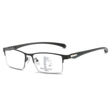 Photochromic Gunmetal Progressive Multifocal Reading Glasses Anti-blue Magnifier