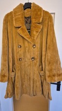 Vintage Webpelzmantel Damen Grösse 38 Camel/Erbstück Kürschnerqualität