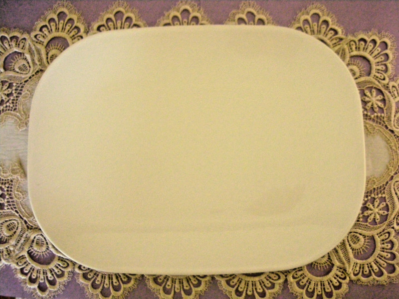Beautiful Eggshell Color 14 5/8 by 10 3/4 inch Platter