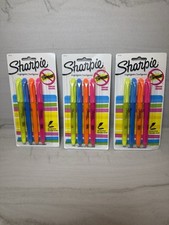 SHARPIE Highlighters Smear Guard Narrow Chisel Neon Assorted Colors 3 PACK-12 CT
