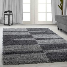 Modern120x170 Geometric shaggy Rug Lounge Living Room Budget Cheap great quality