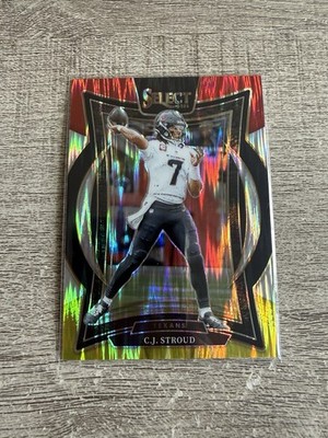 2024 Panini Select - Concourse C.J. Stroud #42 Red & Yellow Shock Prizm