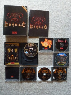Retro PC Spiel Blizzard Diablo 1 2 Expansion Big Box CDRom Anleitung