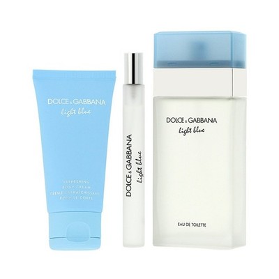 Dolce and Gabbana Ladies Light Blue 3pcs EDT Gift Set Fragrances 8057971185351