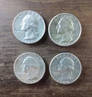Lot of 4 1964 Silver Washington Quarters 2 Denver (D) 2 Phil(P) 90% Silver
