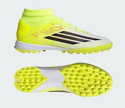 Adidas F50 League MID TF Turf Soccer Cleats Shoes Yellow IH9630 Mens Size 9