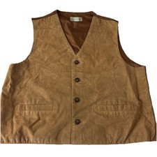 VTG Arizona Jeans L Brown Leather Vest Yellowstone Cowgirl Cowboy Hippie Boho