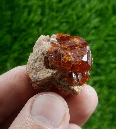 Natural Hessonite Garnet On Matrix From Bajaur Agency Kpk Pakistan.