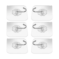 6Pcs Wood Wall Super Strong Wall Hooks Transparent Suction Cup Sucker Hanger