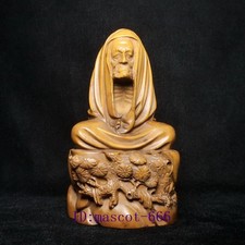 5 Inch Chinese boxwood hand carved Buddha Figure statue Decoration collectable