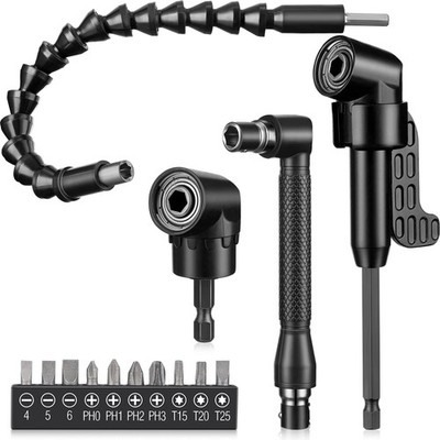 14 Pcs Flexible Drill Bit Extension Set 1/4 Inch Hex Shank Bendable Drill Bit...