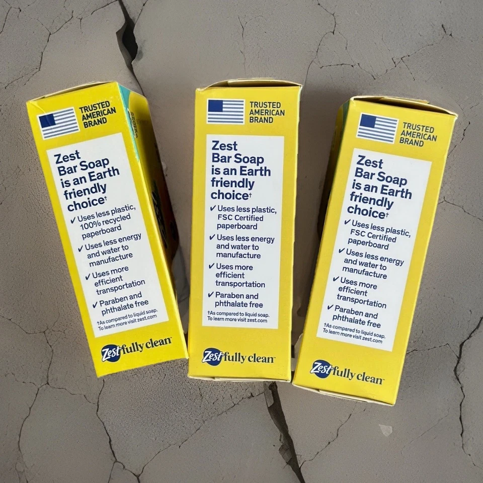 3 Bars ZEST Lemon Peel & Aloe Bar Soap Hydrating Deodorizing 7.05oz Each NEW - Image 2 of 4