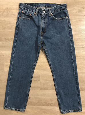 Levis 505 Regular Blue Denim Jeans Men 