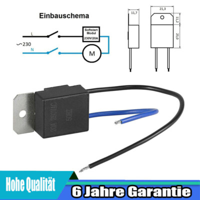 230V bis 20A Sanftanlauf-Modul Softstart Schalter für Maschinen Elektrowerkzeuge