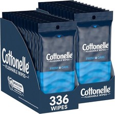 Cottonelle Fresh On-The-Go Flushable, Adult Wet Wipes, 14 wipe per pack, 24pack