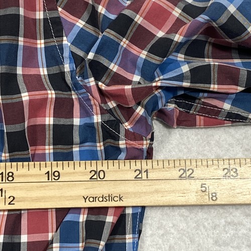 Boss Hugo Boss Dress Shirt Mens M Black Red Blue Plaid Regular Fit Long Sleeve - Picture 7 of 7