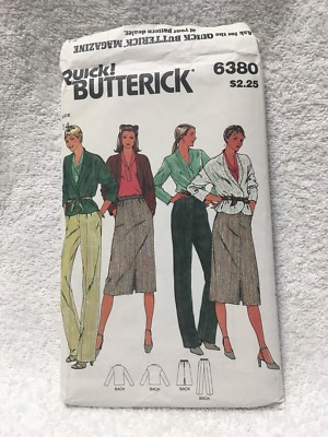 BUTTERICK MISSES JACKET TOP SKIRT & PANTS SEWING PATTERN - 6380 | eBay