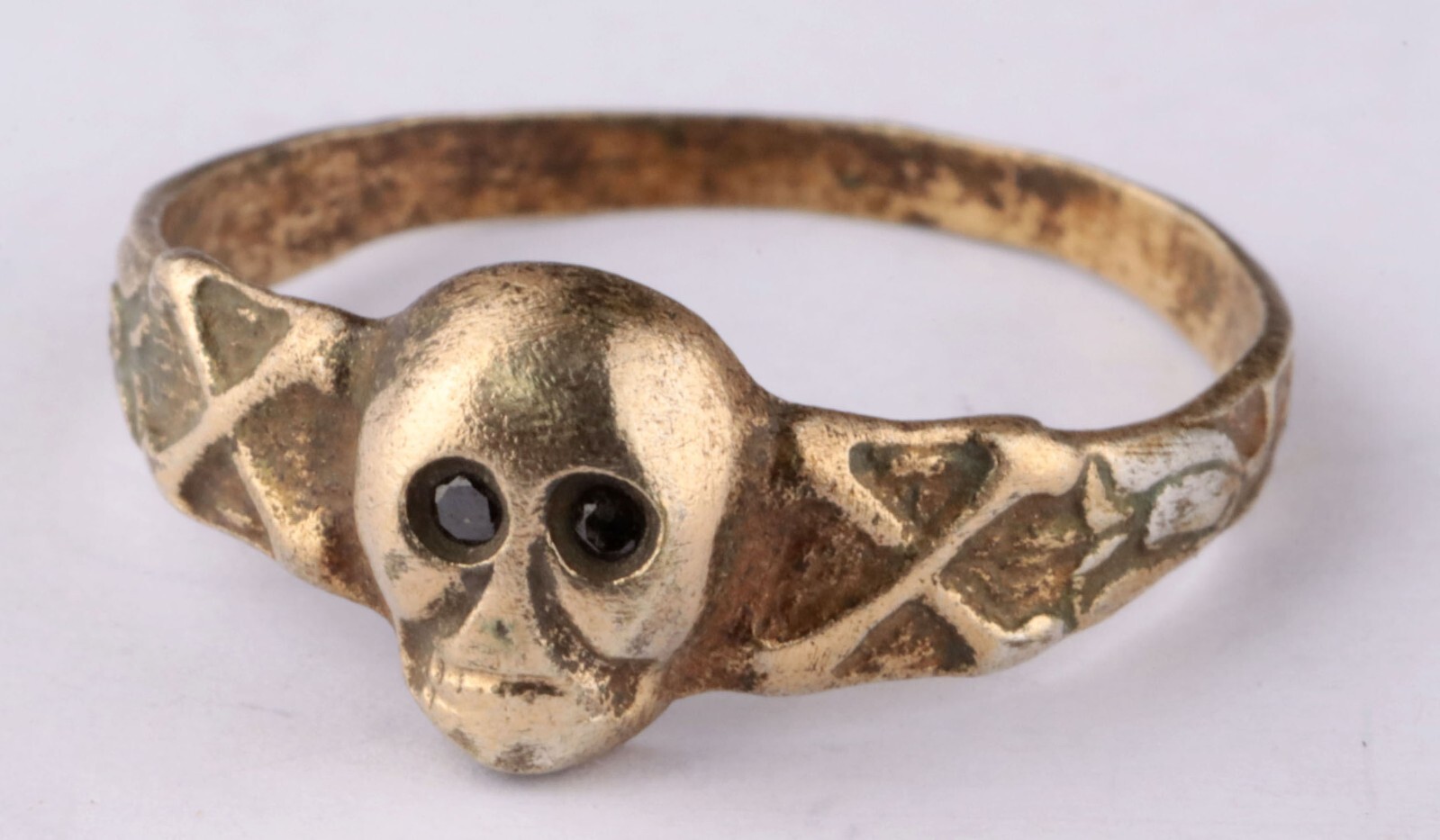 Ring Skull Double Bones Gothic brutal WW1 Death head WWI Skeleton WWII Goth WW2