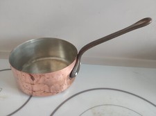 Casserole en cuivre 1mm étamé 16,3 cm de diamètre 7,6 cm de hauteur