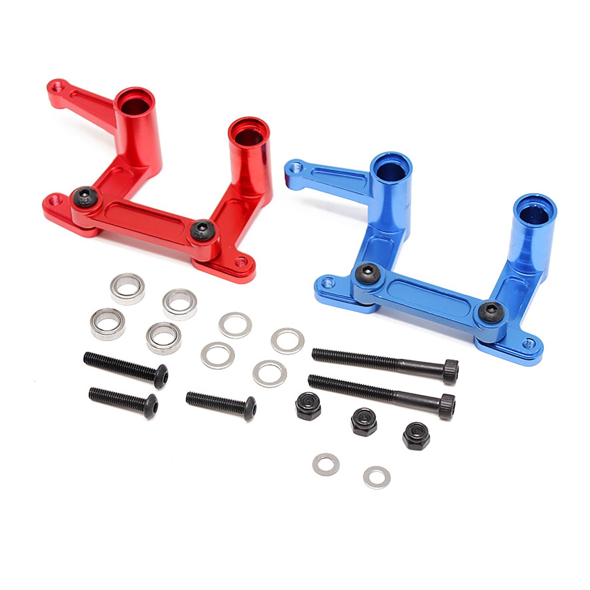 INTEGY Alloy Steering Bellcrank Set For Traxxas 1/10 Slash 2WD - Red, Precision RC Upgrade Part