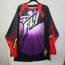 FLY Racing FlyLite Jersey Mens 2XL Purple Black Red Moto MX BMX Graphic