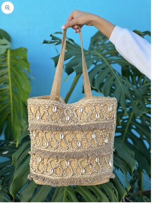 Salt + Umber NWT Isla Jute Seashell Tote Bag Purse *Retails for $149*