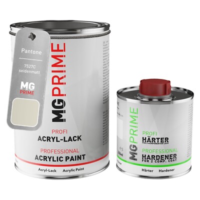 Pantone 7527C Light Grey seidenmatt Acryl Lack 1,5 Liter Dose inkl. Härter