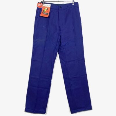 Blaue Arbeitshose Canvas Sanfor Vintage mit Papagei (Made In France)