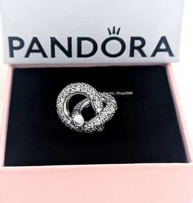 NEW 100% Authentic PANDORA 925 Ale Pavé Infinity Knot Heart Charm