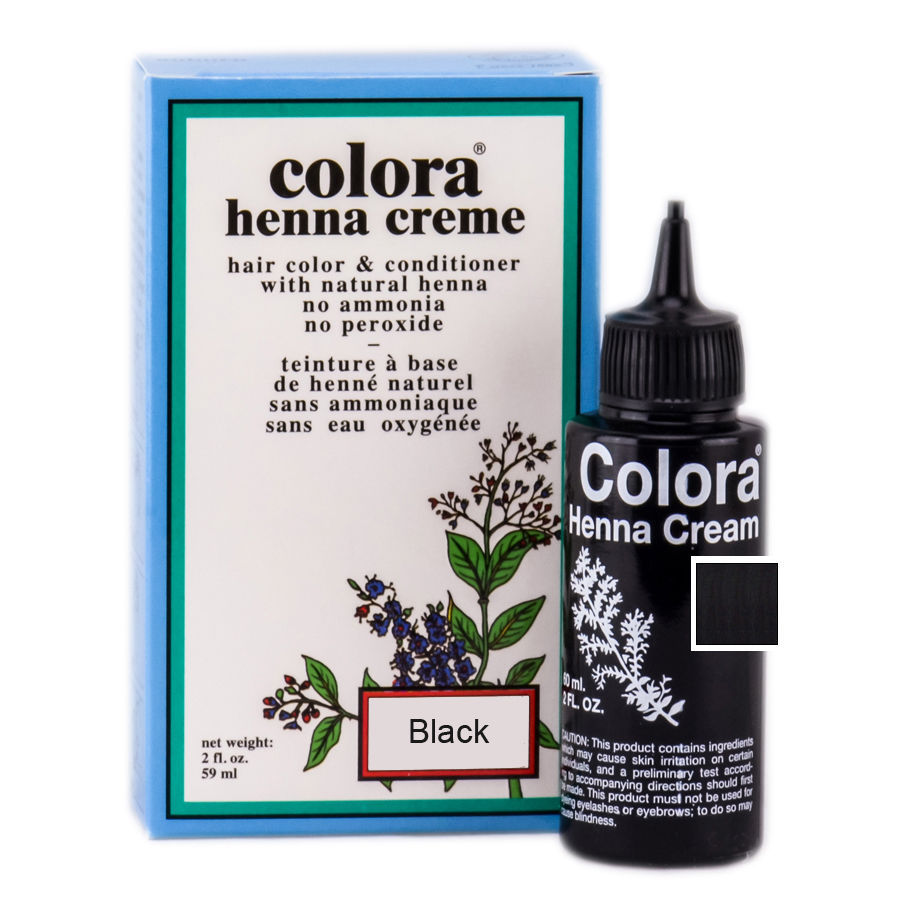 Colora Henna Creme Organic Hair Color & Conditioner 2oz. BLACK
