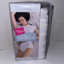 Vintage 1999 Hanes Her Way 1st Collection 6pk White Cotton Briefs Women's Size 9