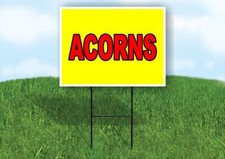 ACORNS Yellow Red 18x24 in Yard Road Sign w/ Stand