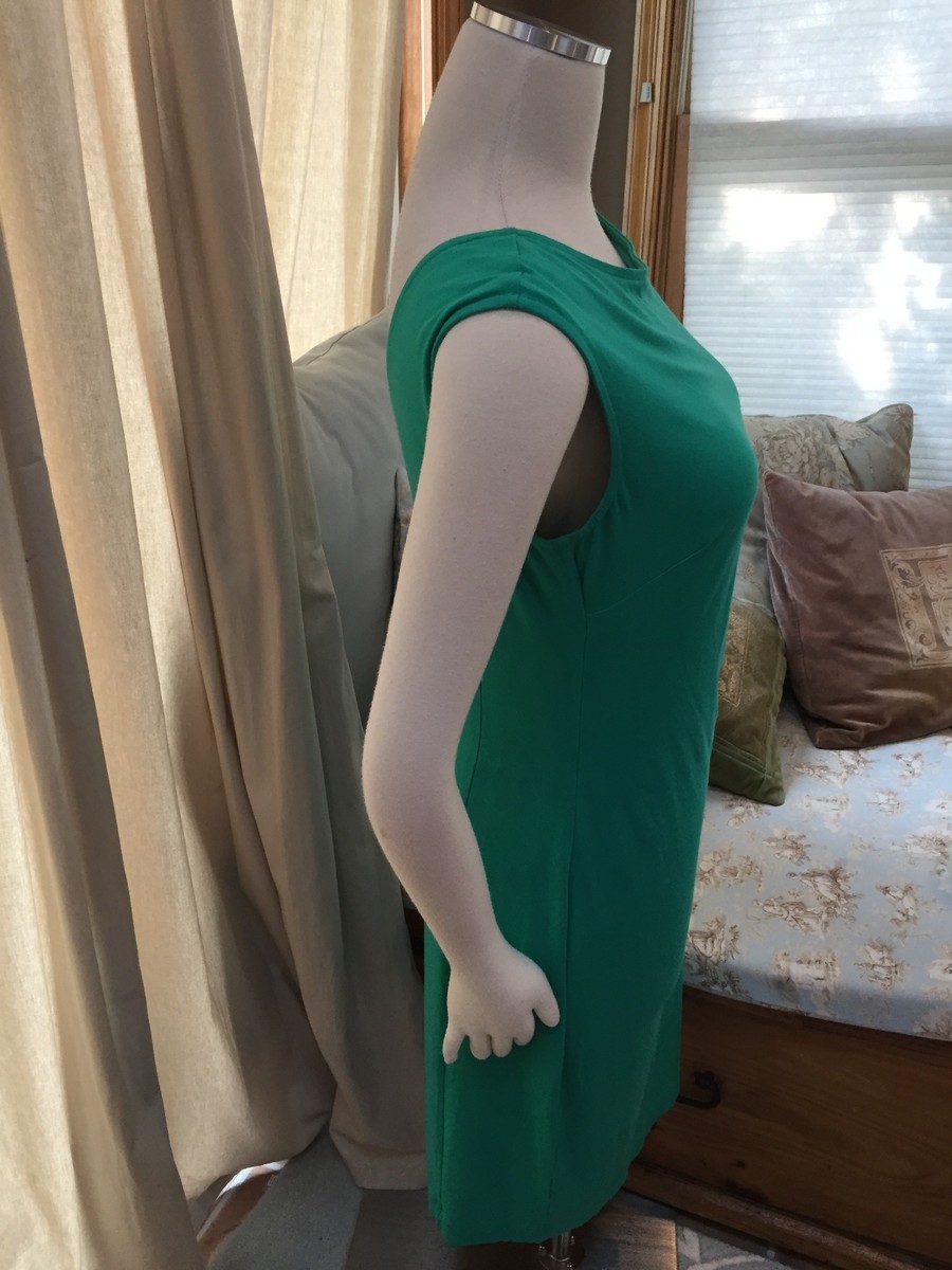 Ann Taylor Emerald Green Shirred Side Stretch Dress Medium Excellent | eBay