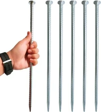 Rebar Stakes 16 Inch Metal Spikes for Asphalt 1/2 Inch Diameter-6 Pack Ground de