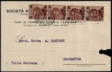 1927 Kingdom Of Italy Effigy Cent 7 1/2 On 85 II° Type 4 V. On Postcard MF109463