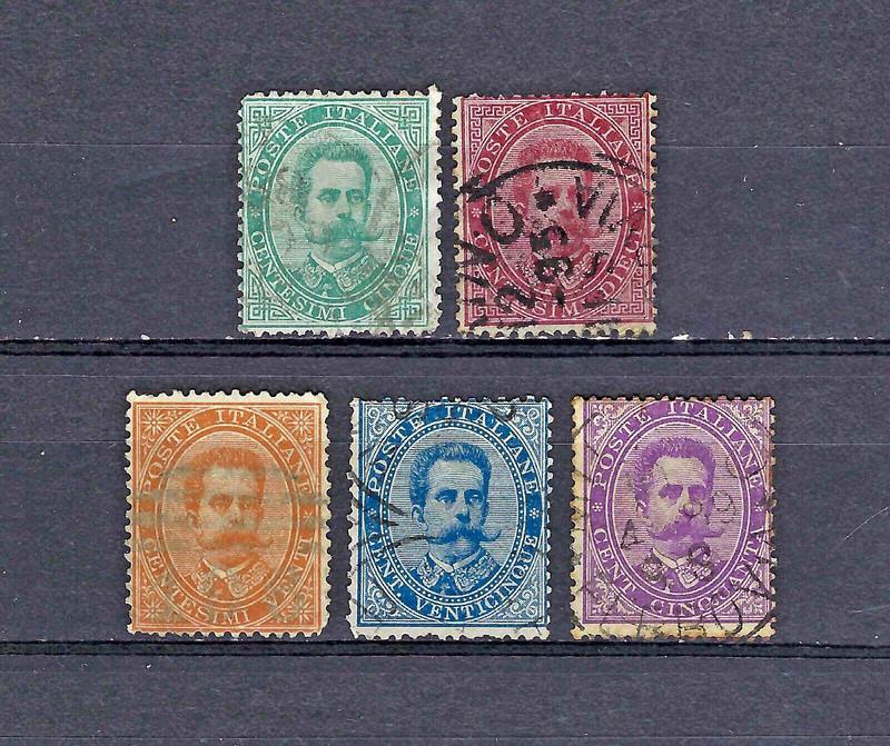 ITALY 1879 #45-48, #50 Used King Humbert I