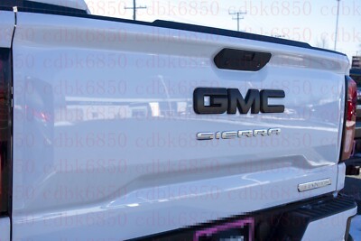 Matte Black GMC Tailgate Emblem Set – Fits 2019-24 Sierra 1500 & 2500/3500 HD (Overlay Decals)