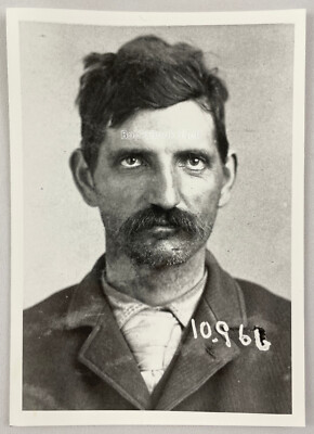 Convict Mugshot, c. 1890s, Albert Pike Dickinson, aka Anthony Dalton, Burglary