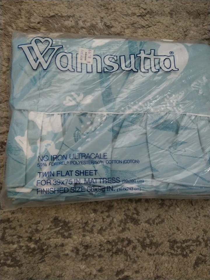 De colección Nueva Hoja Plana Wamsutta Magnolia Silhouette Floral Azul con Volantes Foto 3 de 4