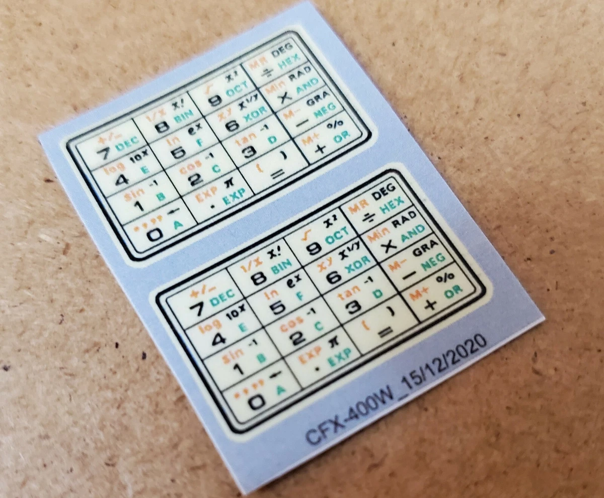 2x Decal for CFX 400 WHITE Casio 463 module matt laminate INTERNATIONAL TRACKED