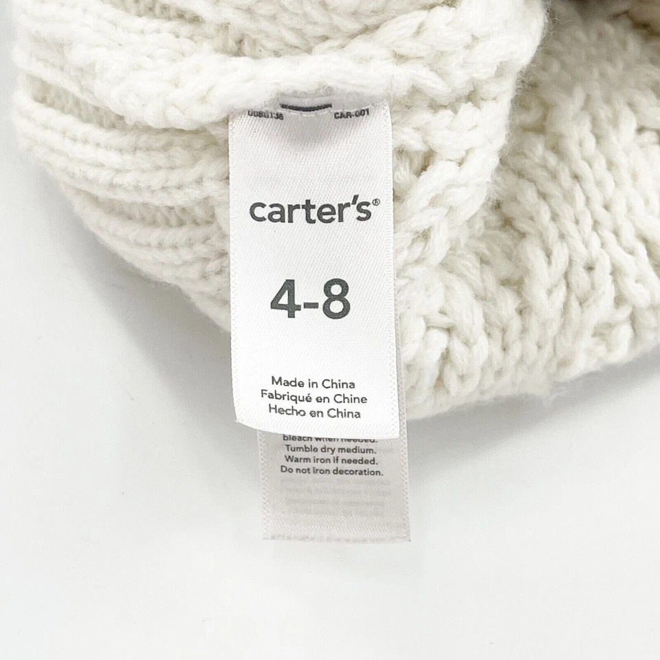 Carters Niños Invierno Gorro Sombrero Mitones Conjunto Gris Tejido Talla 4-8 Clima Frío b Foto 4 de 4