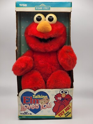 Vintage 1997 Sesame Street Talking  Elmo Loves You Tyco Plush *VIDEO* Works