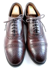 Allen Edmonds "Strand" Men's Leather Cap-Toe Oxfords 10 B Mahogany USA (81N)